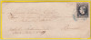 ROMANIA 1866/1867 LP 20 d CAROL CU FAVORITI 20 PARALE HARTIE SUBTIRE PUNCT IN GREACA/PLIC CIRCULAT CRAIOVA-BUCURESTI, Stampilat