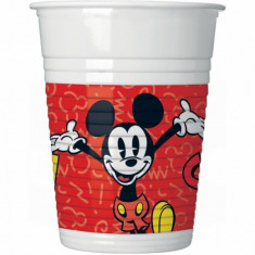 Pahare Mickey Mouse Super Cool din plastic 200ml set 8 buc foto