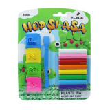 Plastilină + forme ECADA Hop Și-Așa, 8 culori, 100 g - ***