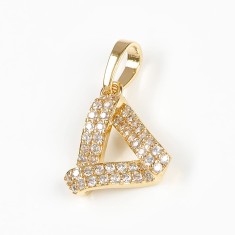 Pandantiv triunghi placat cu aur 14 k