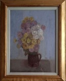 Cumpara ieftin Gheorghe ŞARU (1920-2003)-Cană cu flori (1973), pictură &icirc;n ulei, licitată, Altul
