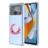 Husa antisoc pentru xiaomi poco c40, airbag, pink wreath 1, clear