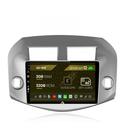 Navigatie Toyota RAV4 (2005-2013), Android 12, E-Octacore 2GB RAM + 32GB ROM, 10.1 Inch - AD-BGE10002+AD-BGRKIT069A foto
