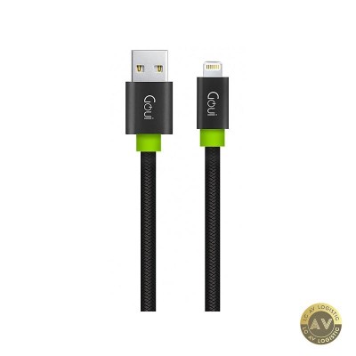 Cablu Date si Incarcare USB-A - Lightning Goui Fashion Flat 18W 1m Negru G-LC8PINFBF-K foto