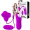 Stimulator Dublu Pretty Love, 12 Moduri Vibratii, 12 Moduri Suctiune, Silicon, Mov