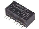 Convertor DC/DC 2W, intrare 18-36V, ieșire 12V și -12V