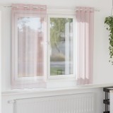 VidaXL Perdele Voile cu Oelii 2 buc Roz deschis 140x140 cm