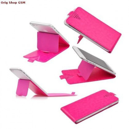 Husa Flip Universal Stick - 5,0inch (13.2*6.7*10cm) Pink