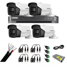 Kit supraveghere video 4 camere 8MP 4 in 1 IR 60m, DVR 4 canale 4K 8MP, accesorii SafetyGuard Surveillance foto