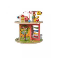 Centru activitati, Cub 8 in 1 Montessori din lemn 30x29 cm, 7Toys