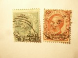 2 Timbre Italia Levant 1909 10pa/25c si 20para/10c ,supratipar Gerusalemme, Stampilat