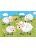 Set 4 puzzle-uri Animale de la ferma - 12 piese, Galt