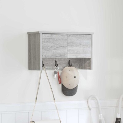 vidaXL Răcător de paltoane montat pe perete sonoma gri 50 x 20 x 30 cm 874336 foto