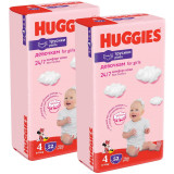 Pachet Scutece chilotel Huggies Pants Mega Pack 4, Girl, 9-14 kg, 104 buc