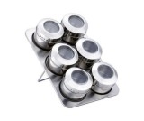 Cumpara ieftin Set condimente din inox 6 piese cu suport magnetic, Grunberg GR329