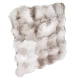 Pernă decorativă pătrată din imitație de blană, model reliefat, gri-bej, 40x40 cm, CMCLASS