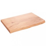 Cumpara ieftin Blat de baie, maro deschis, 60x40x(2-4) cm, lemn masiv tratat