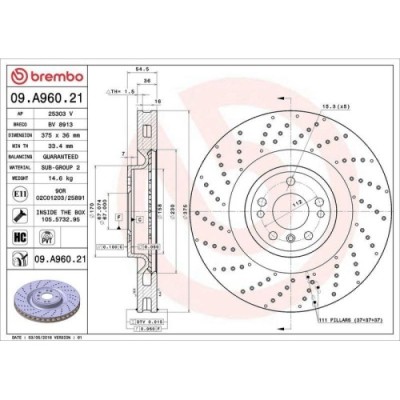 Set disc frana Mercedes Gl-Class (X166) 07.12-12.15, Gle (W166) 04.15-10.18, Gle Coupe (C292) 03.15-10.19, Gls (X166) 11.15-04.19, Clasa M (W166) 06. foto