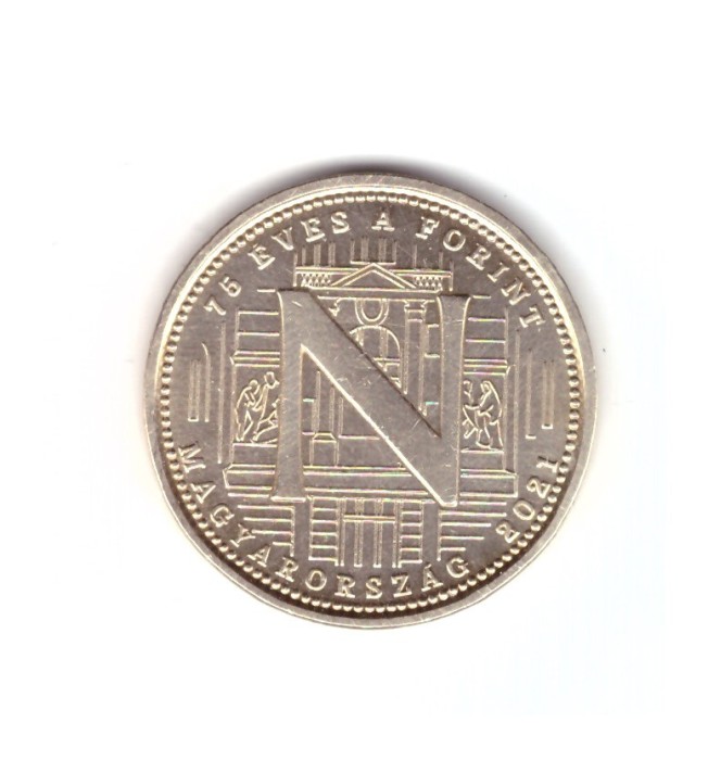 Moneda Ungaria 5 forint/forinti 2021 75 de ani forint - litera N, stare foarte buna