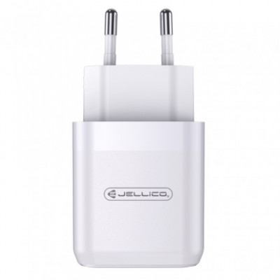 Incarcator Retea JELLICO A77, 18W QC3.0 + Cablu incarcare USB la Apple Lightning, Alb Blister foto