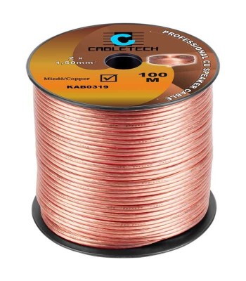Cablu difuzor 1.5mm x2 cupru transparent Cabletech KAB0319 foto