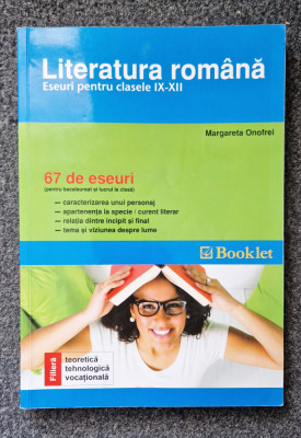 LITERATURA ROMANA 67 DE ESEURI PENTRU BACALAUREAT SI LUCRU ACASA - Onofrei foto