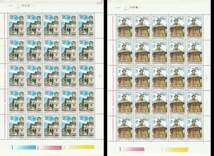 Romania 1995 - #1390 Monumente din Romania COALA COMPLETA 3v MNH
