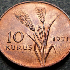 Moneda 10 KURUS - TURCIA, anul 1971 * cod 2799 = UNC!