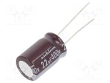 Condensator electrolitic NICHICON UCS 22uF 400V THT 12,5x20mm &plusmn;20%