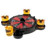 Joc de Baut Ruleta cu Pahare de Shot Flippy, 15 x 16.5 cm, Rosu/Negru