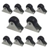 Set 10 Roti pentru patut, negru, roata 28 x 13 mm, suport 42 x 20 mm