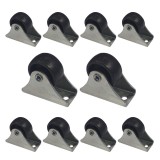Cumpara ieftin Set 10 Roti pentru patut, negru, roata 28 x 13 mm, suport 42 x 20 mm
