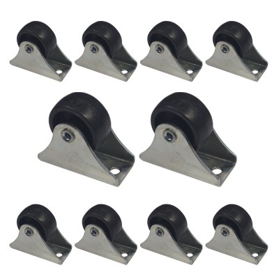 Set 10 Roti pentru patut, negru, roata 28 x 13 mm, suport 42 x 20 mm foto