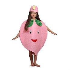 Costum fruct Piersica, IdeallStore&reg;, roz, marime universala