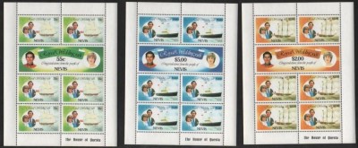 Nevis 1981 Diana &amp;amp; Charles, Royal Wedding 1981, 3 perf.sheet, MNH AJ.107 foto