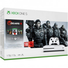Consola MICROSOFT Xbox One S 1TB, alb + joc Gears 5, include toate jocurile din seria Gears of War (coduri download) foto