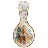 Suport lingura Craciun ceramica multicolora in cutie cadou cm II 11,5 x 24,5 H