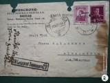Cenzura militara ,carte postala circulata .Corespondenta interesanta , comert Germania Romania , anii 1939 -1944.