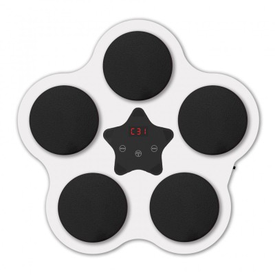 Jucarie de Boxat cu Muzica si Lumini, Cyrax, Bluetooth, Incarcare USB, Aplicare cu Ventuze, 5 Tinte, 40x38x8 cm, 930 g, Alb foto