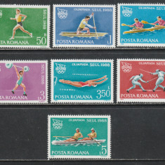Romania 1988 - #1208 Jocurile Olimpice de Vara Seul 8v MNH