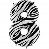 Balon Folie Cifra 8 Zebra, 102 cm