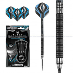 Set sageti darts Winmau steel Black Diamond, 22g, 90% foto