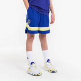 Șort Baschet 900 NBA Warriors Albastru Copii