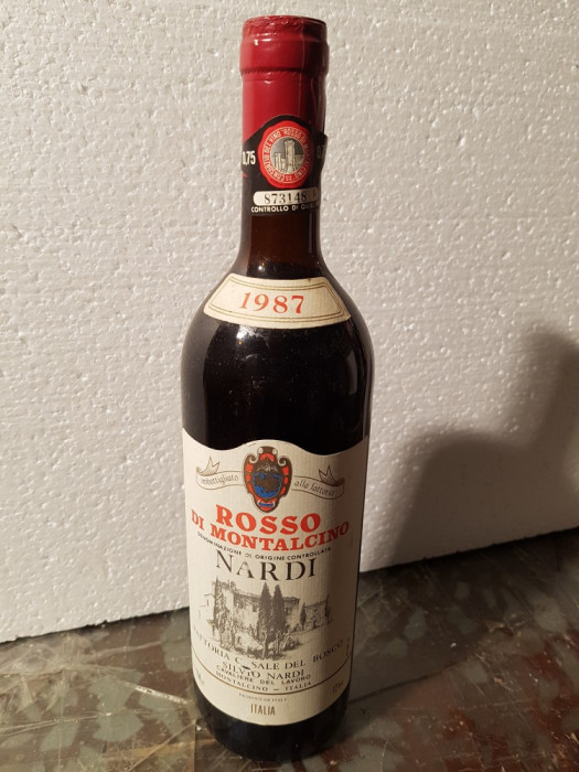 15 - Vin ROSSO DI MONTALCINO, DOC, NARDI, cl 75 gr 13 recoltare 1987