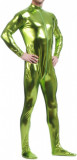 Ksmile Body metalic unisex Zentai fără glugă Adult lucios &icirc;ntr-o singură bucată Spandex Body Costum Halloween Verde deschis X-Large, Oem