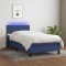 vidaXL Pat cu arcuri, saltea și LED, albastru, 90x190 cm, textil 3133203