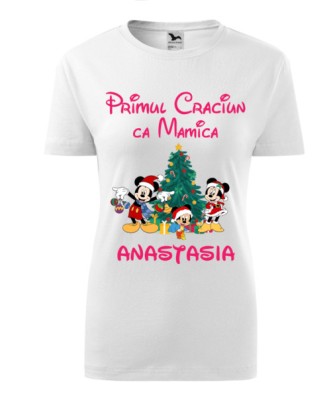 Tricou Personalizat Primul Craciun ca Mamica - Cadou Special pentru Mamici si Anastasia foto