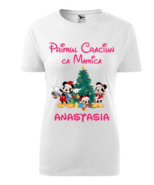 Tricou Personalizat Primul Craciun ca Mamica - Cadou Special pentru Mamici si Anastasia