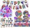 Set 128 piese vesela petrecere Inside Out pentru 10 copii, stegulete decorative, fata de masa, servetele, decoratiuni tort, pahare, farfurii, linguri,