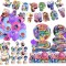 Set 128 piese vesela petrecere Inside Out pentru 10 copii, stegulete decorative, fata de masa, servetele, decoratiuni tort, pahare, farfurii, linguri,